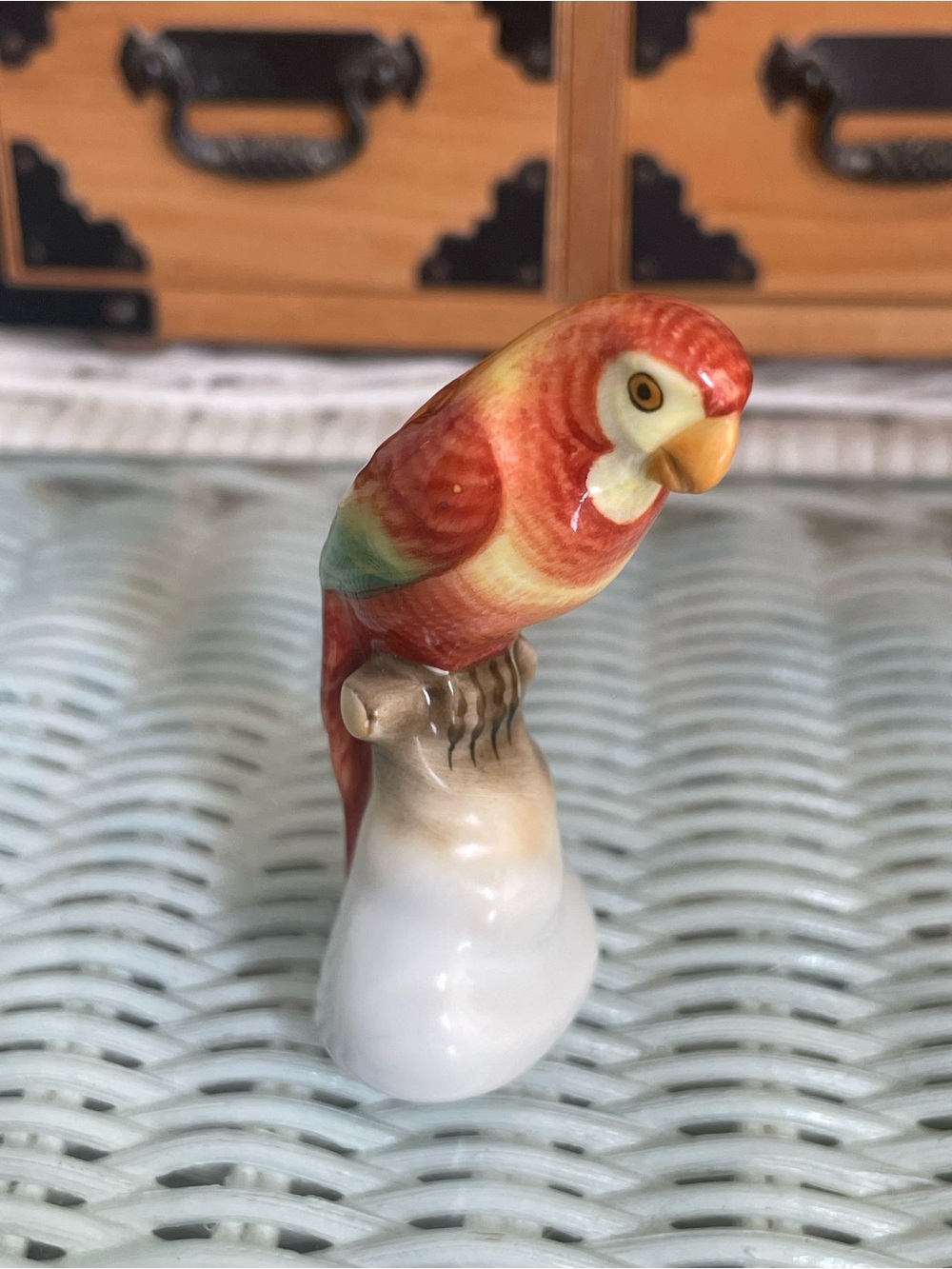 HEREND Macaw Parrot Figurine 3” Pristine